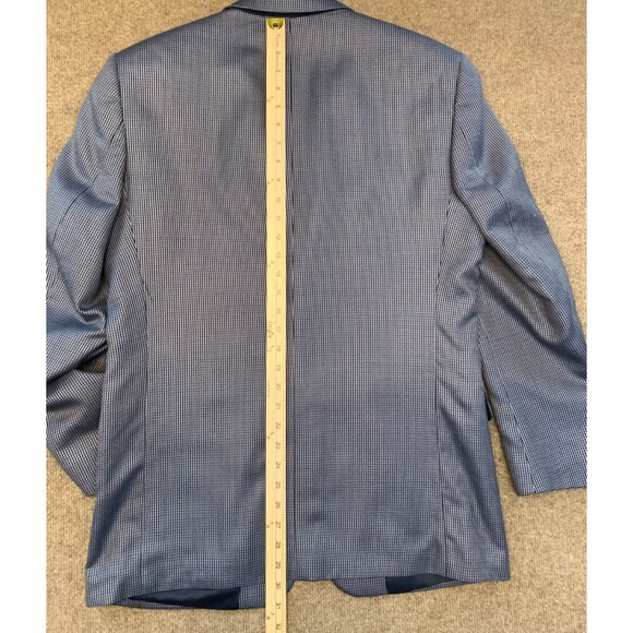 BIOS Silk Wool Blazer Mens 38R Houndstooth Tweed Jacket Sportcoat - Picture 8 of 11
